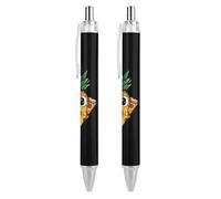 Pine Pizza Penna a sfera personalizzata penna a sfera per uomo donna penne retrattili 0,5 mm blu divertente stampato 4 PCS AS PIC 7