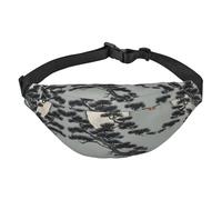 Pine Tree under the moon - Marsupio grande alla moda, da viaggio, casual, per ragazzi, adatto per sport, corsa, ciclismo, viaggi, pesca