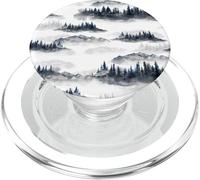 Pine Trees In Fog For Hiking And Camping Cute Nature Pattern PopSockets PopGrip per MagSafe