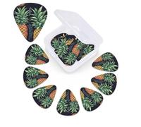 Pineapple - Confezione da 12 plettri per chitarra con scatola organizer, 0,46 0,71 0,96 mm, con spessore sottile, medio pesante, plettri astratti per chitarra elettrica, ukulele e basso