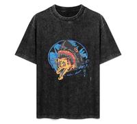 Pineapple Express Saul Silver Shark Eating Kitten Gray Black T-Shirt Printed Tee Graphic Top for Men Unisex Shirt L