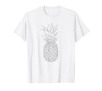 Pineapple Line Art Women Men Tropical Fruit Gift Maglietta