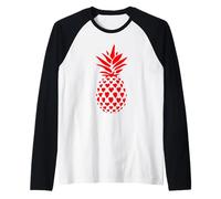 Pineapple Red Hearts Funny Valentines Women Men Adult Maglia con Maniche Raglan