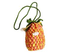 Pineapple Shaped - Gradient Shoulder, Drawstring Handbag, Fashionable Woven Purse, Stylish Coin Pouch | Portable Mobile Phone for Women Summer Beach Travel Casual Everyday Use