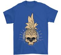 Pineapple Skull Gothic Biker Surfing Uomo T-Shirt 100% Cotone