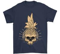 Pineapple Skull Gothic Biker Surfing Uomo T-Shirt 100% Cotone