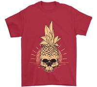 Pineapple Skull Gothic Biker Surfing Uomo T-Shirt 100% Cotone