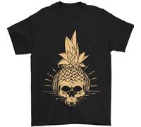 Pineapple Skull Gothic Biker Surfing Uomo T-Shirt 100% Cotone