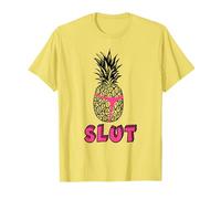 Pineapple slut funny shirt Camicia Troia Ananas, Leggera, Taglio Classico, Manica Corta, Scollo Tondo, Grigio Cenere, S, Unisex, T-Shirt, Ananas, Tutte Le Stagioni