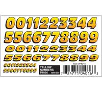 PineCar Yellow Numbers Dry Transfer PINP4016