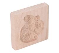 Pinecone Cutter Carved Wooden Cookie Wooden Cookie Squirrel, Gingerbread, Biscuit Stamp Mould, Suitable for Astragalus, Marzipan, Gingerbread, Stamp Mould (Squirrel)