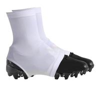 Pineeseatile 1 Paio di coperture per tacchette da Calcio, Ghette Elastiche Antiscivolo per Hockey, Calcio, Baseball, Bianco