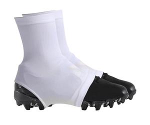Pineeseatile 1 Paio di coperture per tacchette da Calcio, Ghette Elastiche Antiscivolo per Hockey, Calcio, Baseball, Bianco