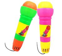 Pineeseatile 2 pezzi divertenti microfoni eco per bambini finta giocattoli eco in plastica microfono pratico giocattolo magico per compleanno bambini, colore casuale