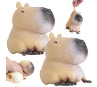 Pineeseatile 2 Pezzi Giocattolo da spremere Seduto decompressione per Adulti Bambini, Simpatici Giocattoli in Gomma agitati Giocattolo Portatile per alleviare Lo Stress dall'ansia