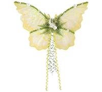 Pineeseatile Ala di Farfalla, Accessorio per Costume da Fata da Donna con Design da Sogno di Foglie di salice e Fiori - Giallo, Costume da Fata per Adulti