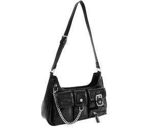 Pineeseatile Borsa a tracolla per donne Y2K PURA NERA PUNSA NERA CAMPIONA IN MINIMALISTRISTA GOTH GOTH BASSE CON MULTISCO POCO POCOZZA POSSIMENTE BASSARE ALL'ASSOBILE ESIDIFICATI