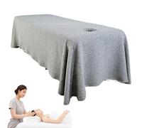 Pineeseatile Copertura da letto massaggio, fogli da tavolo da massaggio, copertura per letto traspirante con buco del viso, fogli di bellezza riutilizzabili lavabili per saloni e spa, grigio