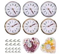 Pineeseatile Inserisci Orologio 6pcs da 2,6 Pollici di Orologio in Oro e Argento Rotondo per Orologio in Resina Inserti di OCCOLTA ATTENZIONE per ORCOLO di Passo