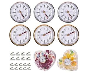 Pineeseatile Inserisci Orologio 6pcs da 2,6 Pollici di Orologio in Oro e Argento Rotondo per Orologio in Resina Inserti di OCCOLTA ATTENZIONE per ORCOLO di Passo