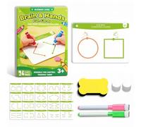 Pineeseatile Schede di Brain Training per Bambini, Giocattoli educativi per Bambini dai 3 Anni in su, Versione Inglese con Ingresso Semplice, con schede riutilizzabili. Scheda di interazione per
