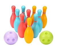 Pineeseatile Set da Bowling per Bambini in plastica per Interni ed Esterni per Giocattolo educativo precoce per Bambini, S, 10 Pin 2 Palline