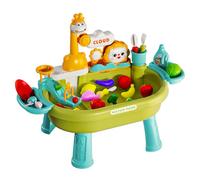 Pineeseatile Tavolo ad Acqua per Bambini, Tavolo ad Acqua per Bambini, Gioca con Pompa elettrica e Gambe Staccabili, Giocattolo con lavandino per Divertimento sensoriale all'aperto, Verde