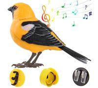 Pineeseatile Uccelli elettrici Che cantano e cinguettano, Giocattolo interattivo per Regali per Bambini, Oriole, Giocattolo attivato dal Suono, Robot a Batteria