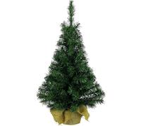 Pinetto VERDE 45 cm Albero di Natale CON BASE LEGNO in PP+PVC | Mini Pino Albere