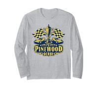 Pinewood Derby Cub Scouts Checkered Flag Racing Trophy Logo Maglia a Manica