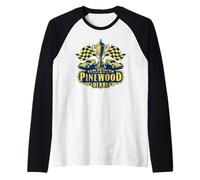 Pinewood Derby Cub Scouts Checkered Flag Racing Trophy Logo Maglia con Maniche Raglan