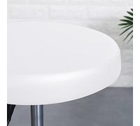 ping bu Coprisgabello rotondo impermeabile in PU, coprisedia elastica, lavabile, per sedia rotonda per la casa e la cucina (2 pezzi, 45 cm, bianco)