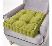 ping bu Cuscino di Rialzo per Sedile 100% Cotone, Cuscini per Sedile Spessi 10 Cm, Grande Cuscino Quadrato per Sedile 50cm per Sedia e Poltrona da Giardino per Adulti (45x45cm, Verde)