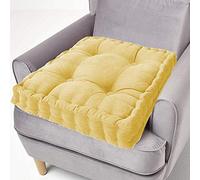 ping bu Cuscino per sedia imbottito 100% cotone, cuscino spesso da 10 cm, cuscino grande quadrato da 50 cm per sedia, poltrona, giardino (50x50 cm, giallo)