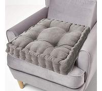 ping bu Cuscino per sedia imbottito 100% cotone, cuscino spesso da 10 cm, grande cuscino quadrato da 50 cm per sedia, poltrona, giardino (45x45 cm, grigio)