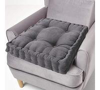 ping bu Cuscino per sedia imbottito, 100% cotone, spesso 10 cm, cuscino per seduta grande 50 cm quadrato per sedia, poltrona, giardino (50x50 cm, grigio scuro)