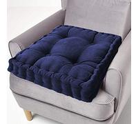 ping bu Cuscino per sedia imbottito, cuscino per seduta in 100% cotone, spesso 10 cm, grande cuscino per seduta quadrato da 50 cm per sedia, poltrona, giardino (45x45 cm, blu navy)