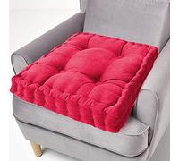 ping bu Cuscino Rialzante per Sedile 100% Cotone, Cuscini per Sedile Spessi 10 Cm, Grande Cuscino Quadrato per Sedile 50cm per Adulti Sedia, Poltrona, Giardino (40x40cm, Rosso)