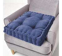 ping bu Cuscino Rialzante per Sedile 100% Cotone, Cuscini per Sedile Spessi 10 Cm, Grande Cuscino Quadrato per Sedile 50cm per Adulti Sedia Poltrona Giardino (45x45cm, Blu)