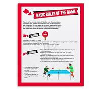 Ping Pong Official Rules Poster Game Guide Canvas Wall Art for Recreation Room or Basement Decor(Unframed,08x12inch(20x30cm))