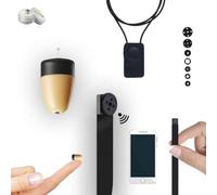 Pinganelli nascosti kit completo mini fotocamera spia pulsante con auricolare spia invisibile senza fili - copia esame - WiFi HD 1080p reale. Ideale per leggere fogli A4. (Pinganello Mini)