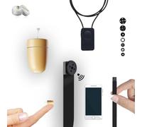 Pinganelli nascosti kit completo mini fotocamera spia pulsante con auricolare spia invisibile senza fili - copia esame - WiFi HD 1080p reale. Ideale per leggere fogli A4. (Pinganello Supermini Carne)