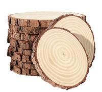 Pingeui, 10 dischi in legno naturale da 18-20 cm, in legno grezzo con corteccia, rotondi, vuoti, per fai da te, artigianato, decorazioni natalizie e decorazioni nuziali