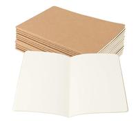 PINGEUI 15 Pezzi Quaderni A5, Pagine Bianche, Taccuini per Scuola Ufficio e Viaggio, Blocco Note Multifunzionale con Copertina Kraft, 30 fogli/60 pagine, 21 x 14 cm