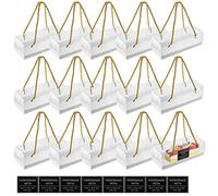 PINGEUI 20 scatole trasparenti per torte svizzere, 18,5 x 6,5 x 6,5 cm, contenitori rettangolari per rotoli svizzeri con manico e adesivi, confezione per torte, panetteria, feste e Natale