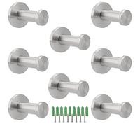 PINGEUI 8 ganci appendiabiti da 52 mm, in acciaio inox, gancio per asciugamani, gancio da cucina con viti, portasciugamani da bagno, porta da parete
