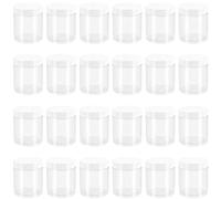 PINGEUI Confezione da 24 barattoli rotondi in plastica trasparente con coperchio, 250 ml, senza BPA, contenitori in plastica a bocca larga, vuoti per campioni di melma, cibo, spezie