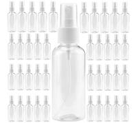 PINGEUI Confezione da 40 flaconi spray trasparenti da 100 ml, flacone spray in plastica fine con tappo, mini contenitori vuoti ricaricabili per viaggi, toner, essenziali, acqua