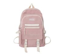 Pingpong - Zaino da donna e ragazza, con cerniera, in nylon, ad alta capacità, per la scuola, Colore: rosa., Taglia unica, Zaino daypack