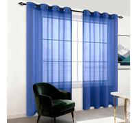 PINGSANL Tenda in Voile 200 x 240 cm Trasparenti Moderne con Occhielli Voile Moderne Eleganti per Finestre Camera da Letto Soggiorno Casa Moderna, Blu Scuro